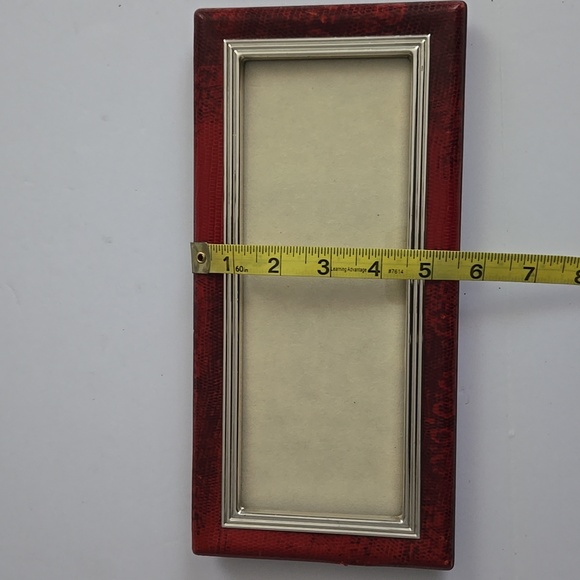 BERGDORF GOODMAN PICTURE FRAME RED LEATHER - Picture 4 of 8